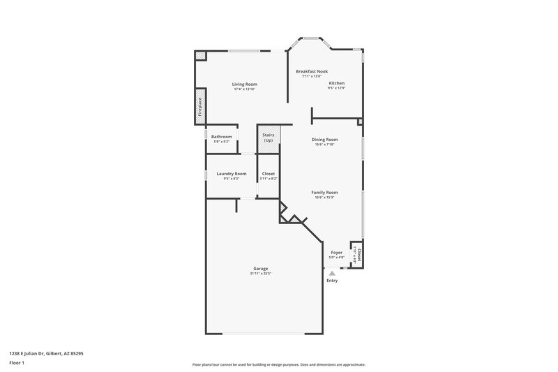 2,195/Mo, 1238 E Julian Dr Gilbert, AZ 85295 Floor Plan View