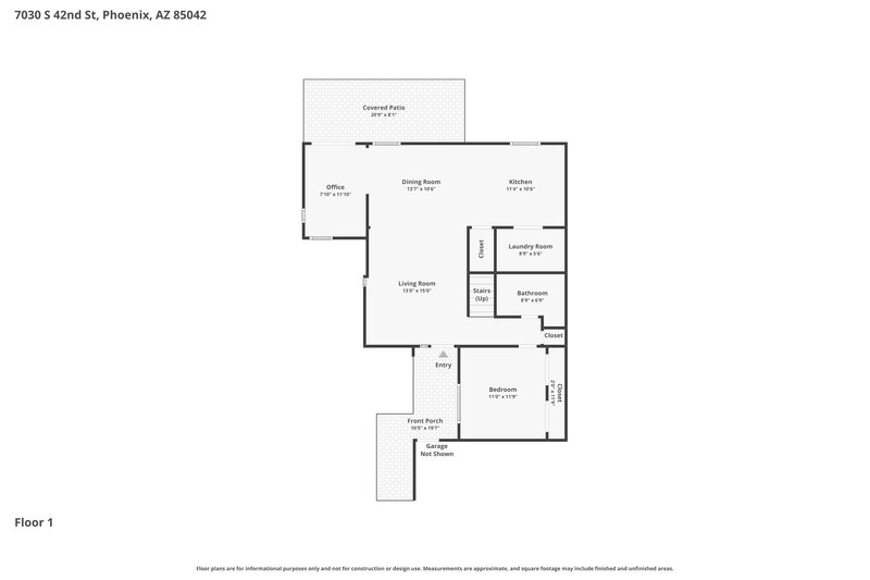 2,180/Mo, 7030 S 42nd St Phoenix, AZ 85042 Floor Plan View