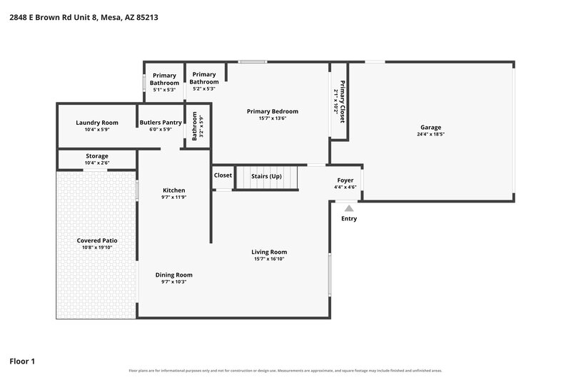 2,455/Mo, 2848 E Brown Rd Unit 8 Mesa, AZ 85213 Floor Plan View