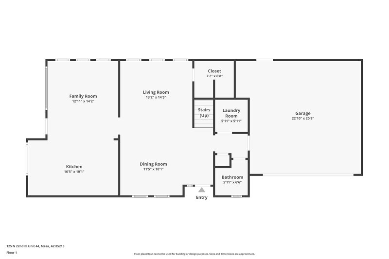 2,080/Mo, 125 N 22nd Pl Unit 44 Mesa, AZ 85213 Floorplan View