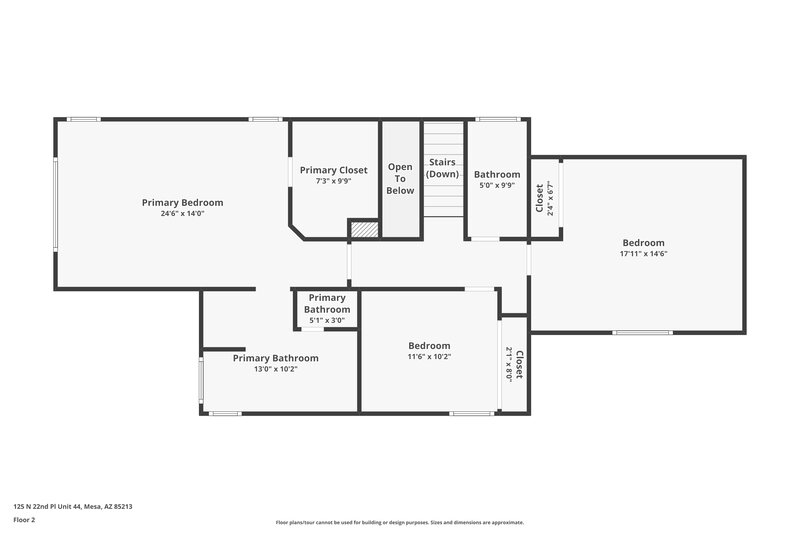 2,080/Mo, 125 N 22nd Pl Unit 44 Mesa, AZ 85213 Floorplan View 2