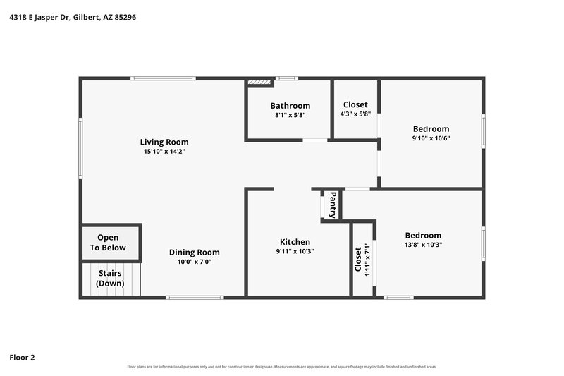 1,965/Mo, 4318 E Jasper Dr Gilbert, AZ 85296 Floor Plan View