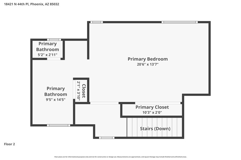 2,290/Mo, 18421 N 44th Pl Phoenix, AZ 85032 Floor Plan View