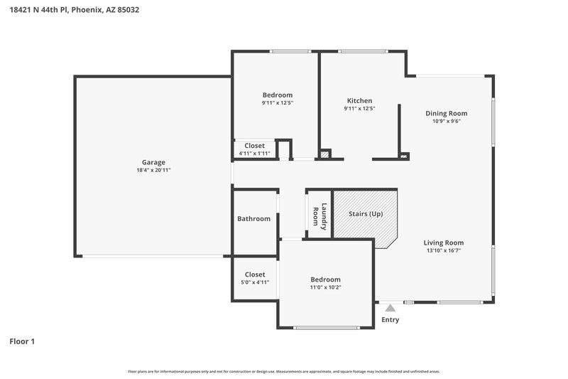 2,290/Mo, 18421 N 44th Pl Phoenix, AZ 85032 Floor Plan View 2