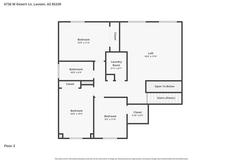 2,200/Mo, 6736 W Desert Ln Laveen, AZ 85339 Floor Plan View 2