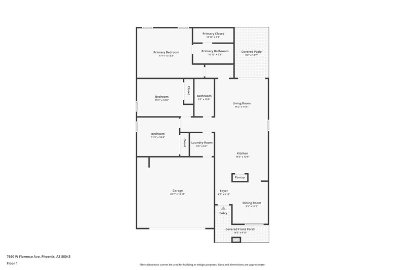 1,855/Mo, 7660 W Florence Ave Phoenix, AZ 85043 Floor Plan View