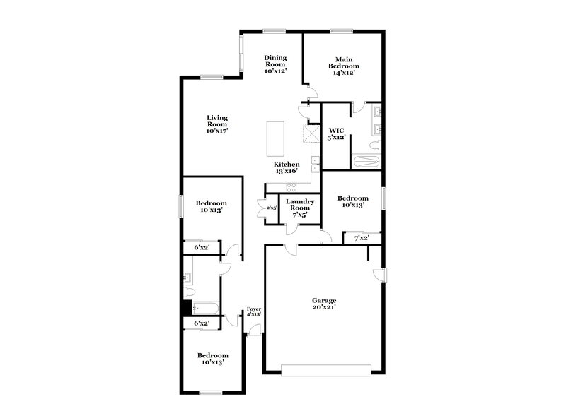 2,085/Mo, 4076 W Ardmore Rd Laveen, AZ 85339 Floor Plan View