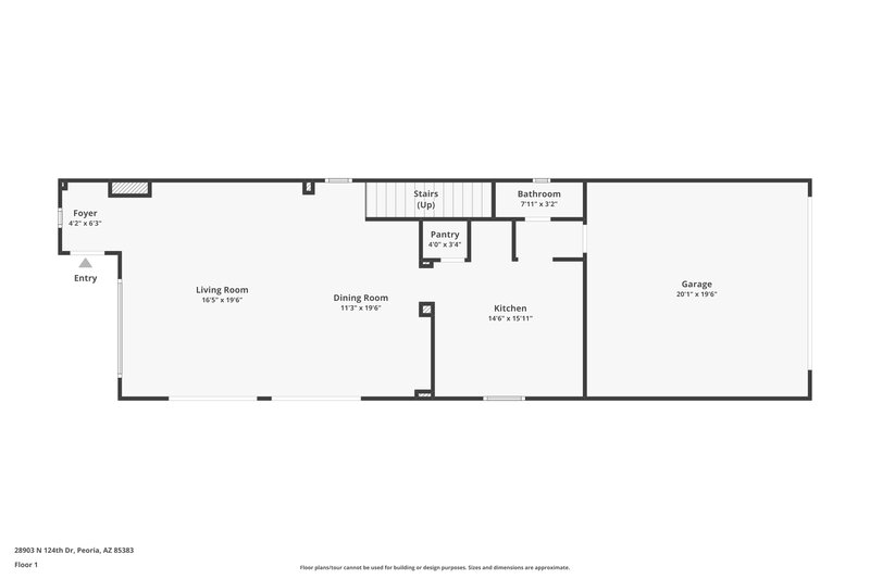 2,170/Mo, 28903 N 124th Dr Peoria, AZ 85383 Floor Plan View