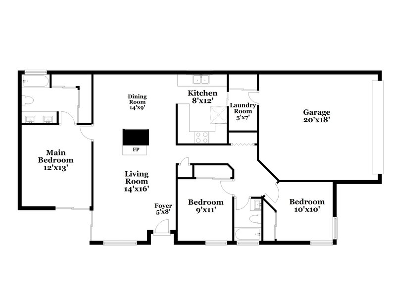 1,860/Mo, 11942 N 73rd Ave Peoria, AZ 85345 Floor Plan View