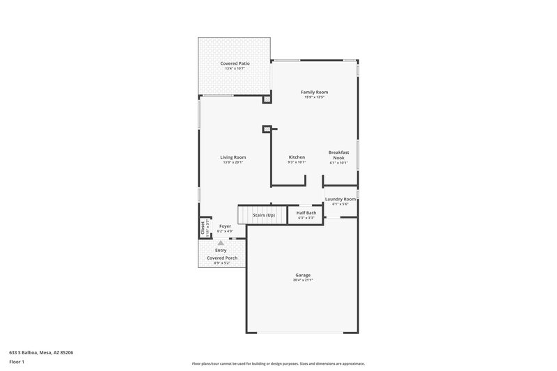 2,175/Mo, 633 S Balboa Mesa, AZ 85206 Floor Plan View