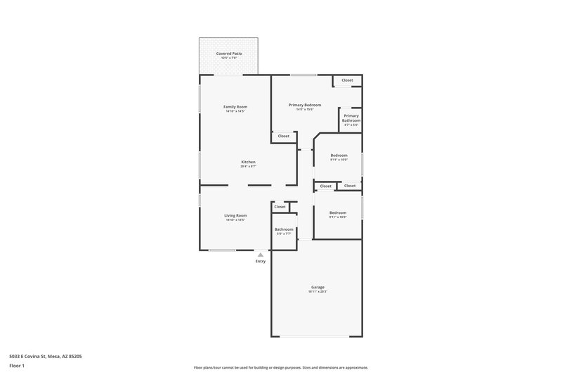 2,305/Mo, 5033 E Covina St Mesa, AZ 85205 Floor Plan View