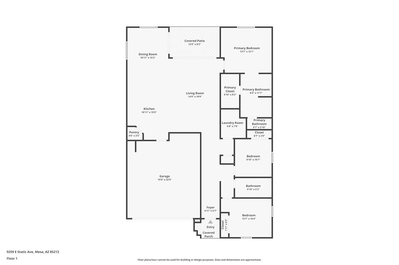 2,320/Mo, 9259 E Static Ave Mesa, AZ 85212 Floor Plan View