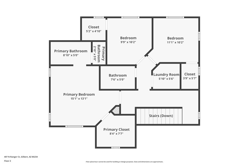 2,025/Mo, 407 N Ranger Ct Gilbert, AZ 85234 Floor Plan View 2