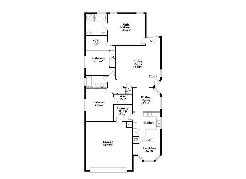 2,095/Mo, 6350 W Hilton Ave Phoenix, AZ 85043 Floor Plan View