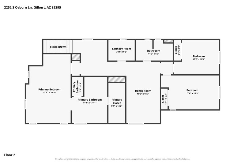 2,470/Mo, 2252 S Osborn Ln Gilbert, AZ 85295 Floor Plan View 2