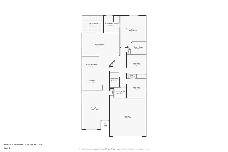 1,790/Mo, 12417 W Mandalay Ln El Mirage, AZ 85335 Floor Plan View