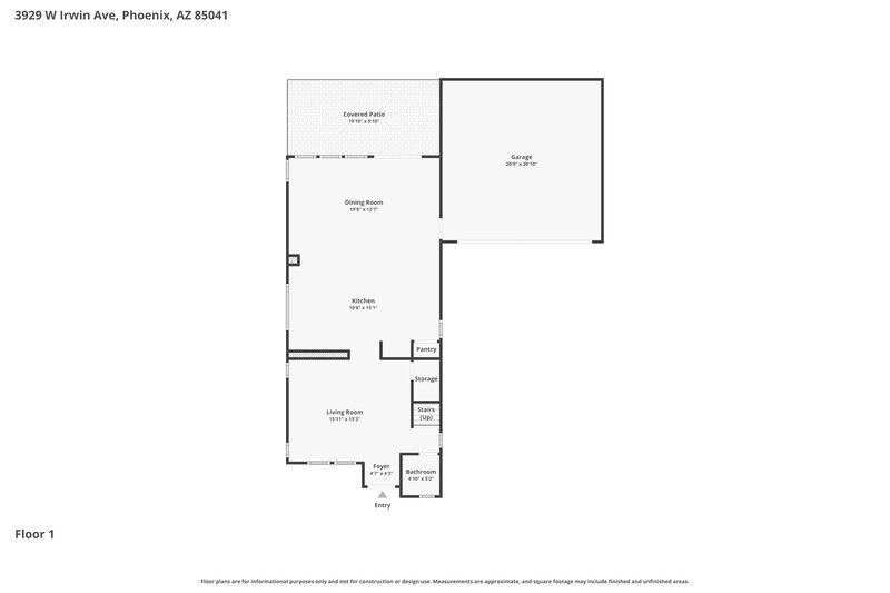 2,200/Mo, 3929 W Irwin Ave Phoenix, AZ 85041 Floor Plan View