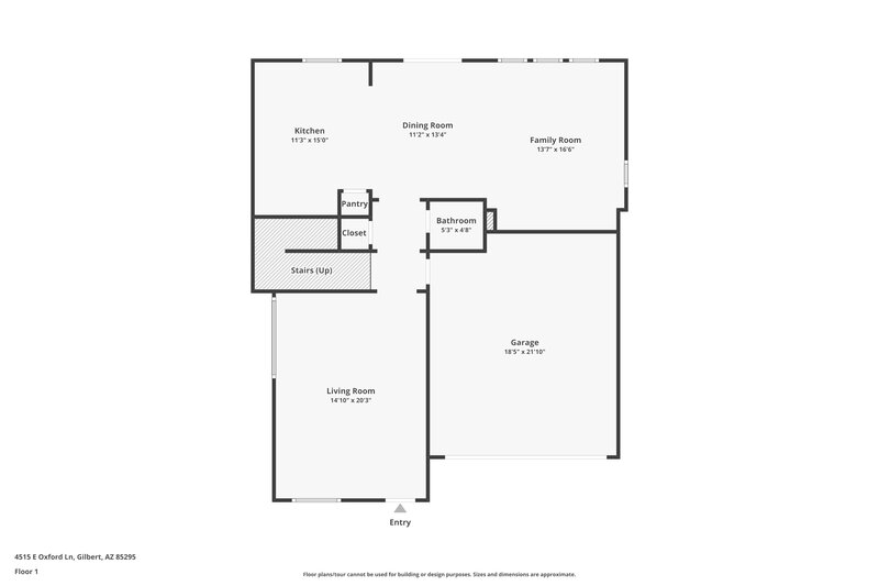2,440/Mo, 4515 E Oxford Ln Gilbert, AZ 85295 Floor Plan View