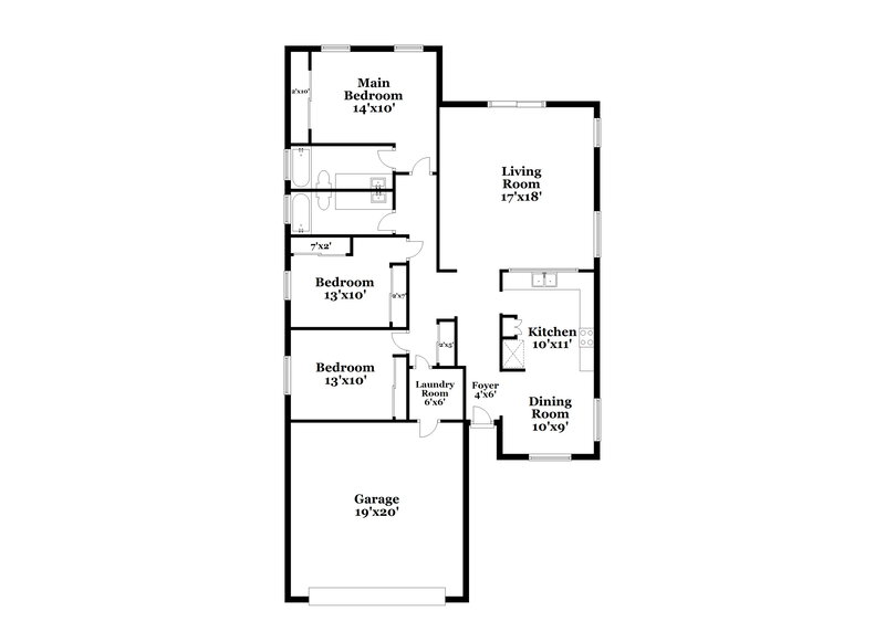 1,690/Mo, 22582 W Yavapai St Buckeye, AZ 85326 Floor Plan View