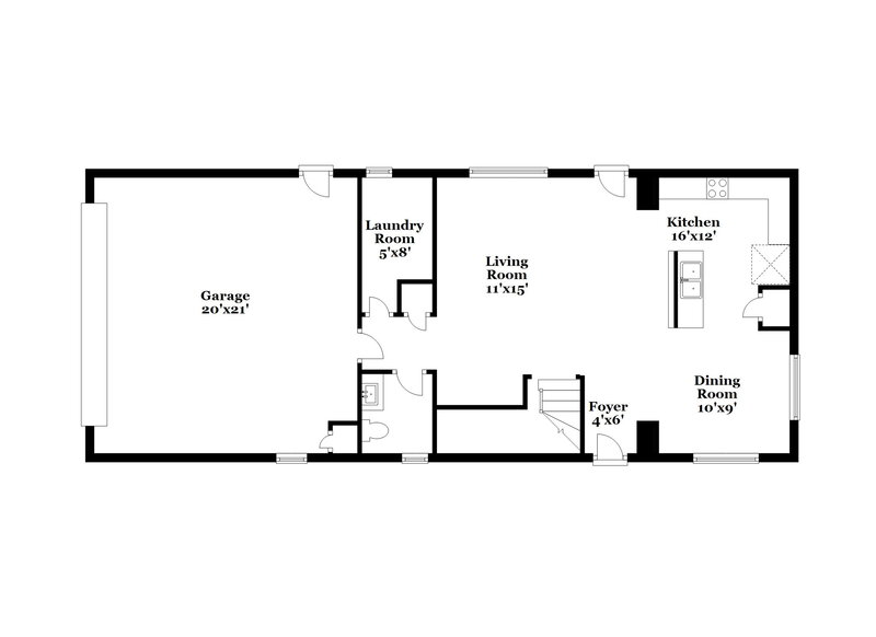 2,100/Mo, 6821 S 7th Ln Phoenix, AZ 85041 Floor Plan View