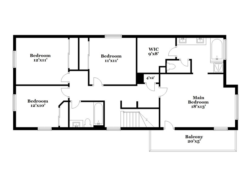 2,100/Mo, 6821 S 7th Ln Phoenix, AZ 85041 Floor Plan View 2