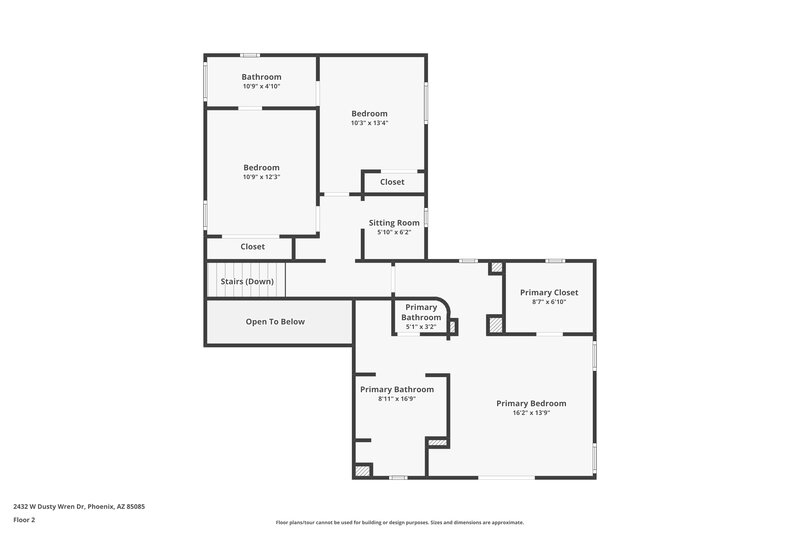 2,555/Mo, 2432 W Dusty Wren Dr Phoenix, AZ 85085 Floor Plan View 2