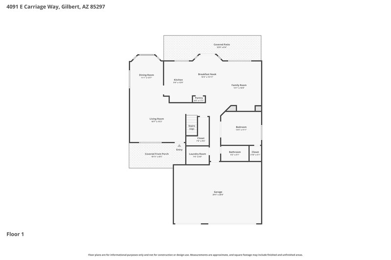 3,145/Mo, 4091 E Carriage Way Gilbert, AZ 85297 Floor Plan View