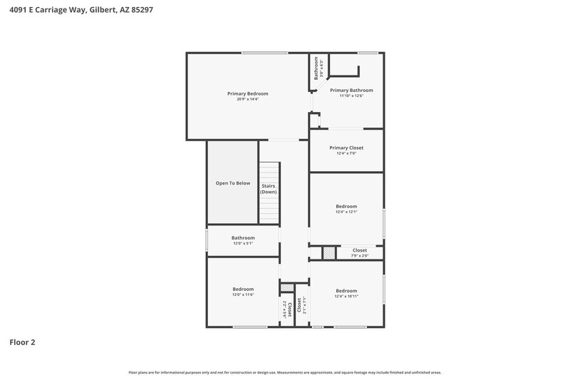 3,145/Mo, 4091 E Carriage Way Gilbert, AZ 85297 Floor Plan View 2