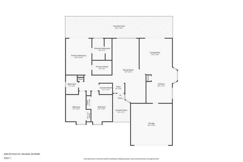 2,300/Mo, 6402 W Potter Dr Glendale, AZ 85308 Floor Plan View