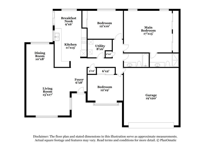 1,955/Mo, 8832 W Hazelwood St Phoenix, AZ 85037 Floor Plan View