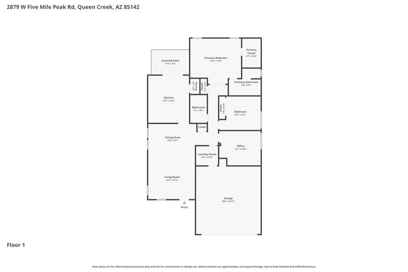 1,815/Mo, 2879 W Five Mile Peak Dr Queen Creek, AZ 85142 Floor Plan View