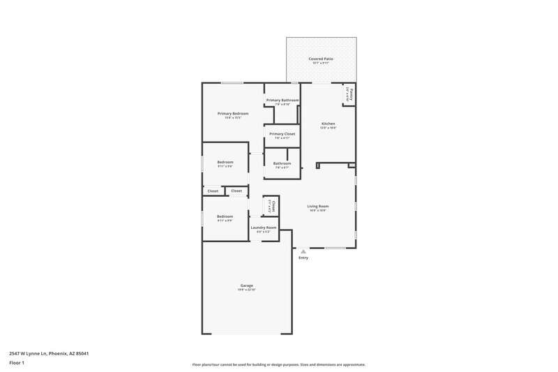 1,795/Mo, 2547 W Lynne Ave Phoenix, AZ 85041 Floor Plan View