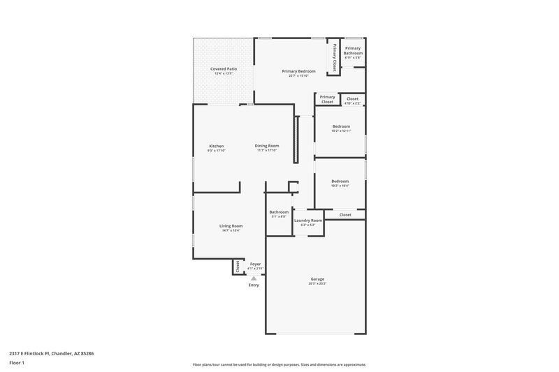 2,045/Mo, 2317 E Flintlock Pl Chandler, AZ 85286 Floor Plan View