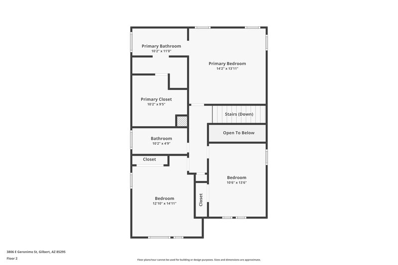 2,705/Mo, 3806 E Geronimo St Gilbert, AZ 85295 Floor Plan View 2