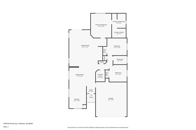 1,980/Mo, 10016 W Gross Ave Tolleson, AZ 85353 Floor Plan View