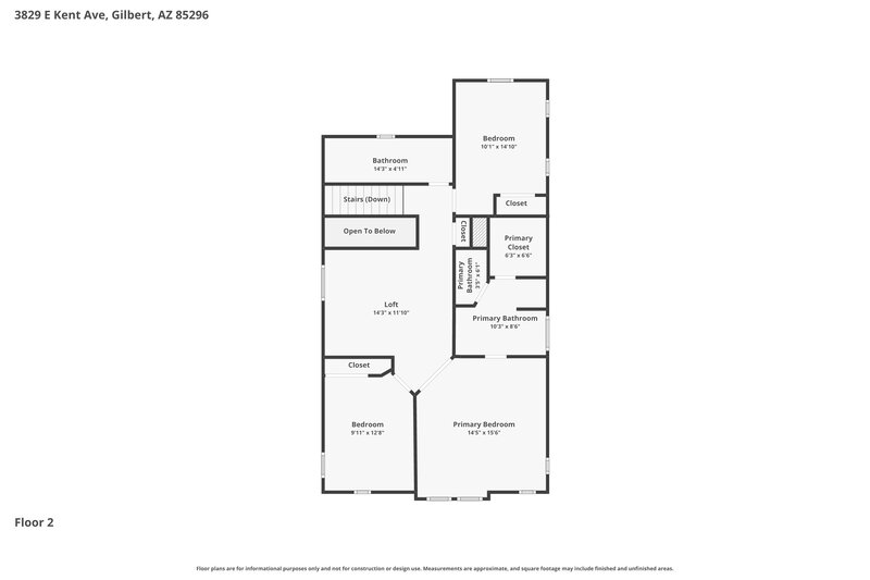 2,275/Mo, 3829 E Kent Ave Gilbert, AZ 85296 Floor Plan View 2