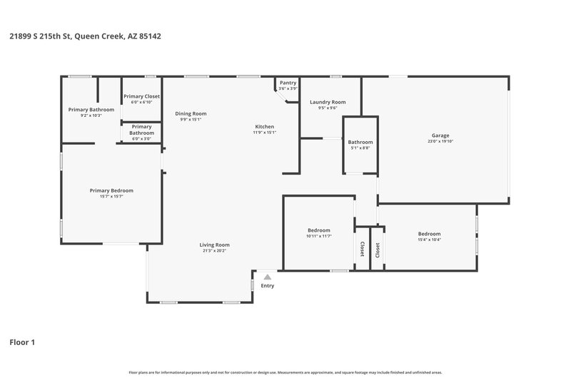 2,195/Mo, 21899 S 215Th St Queen Creek, AZ 85142 Floor Plan View