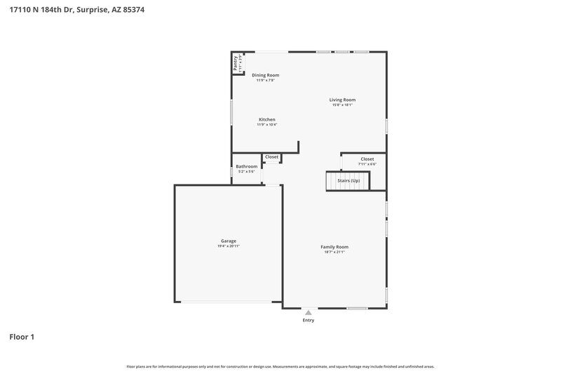 2,365/Mo, 17110 N 184th Dr Surprise, AZ 85374 Floor Plan View