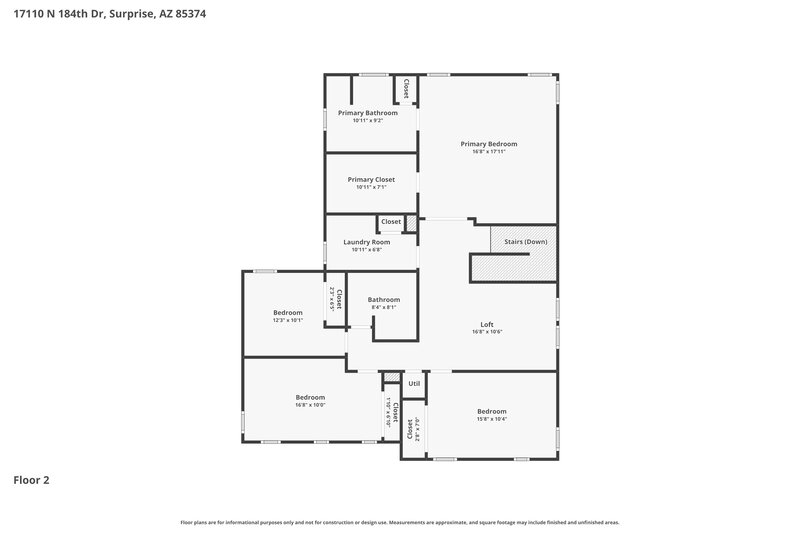 2,365/Mo, 17110 N 184th Dr Surprise, AZ 85374 Floor Plan View 2