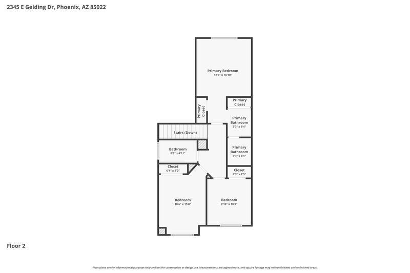 2,080/Mo, 2345 E Gelding Dr Phoenix, AZ 85022 Floor Plan View 2