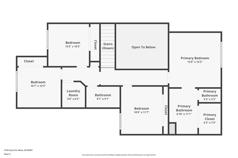 2,190/Mo, 1410 E June St Mesa, AZ 85203 Floor Plan View 2