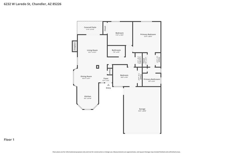 2,225/Mo, 6232 W Laredo St Chandler, AZ 85226 Floor Plan View