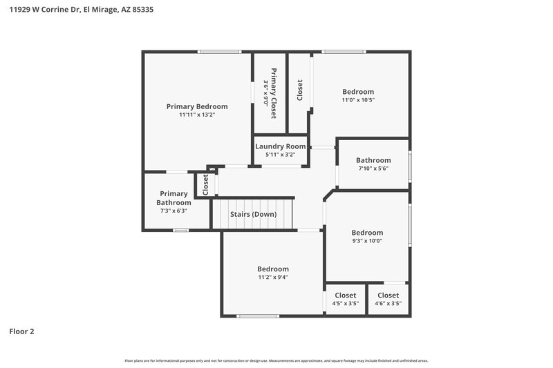 1,810/Mo, 11929 W Corrine Dr El Mirage, AZ 85335 Floor Plan View
