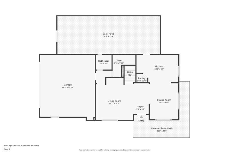 1,935/Mo, 809 E Agua Fria Ln Avondale, AZ 85323 Floor Plan View