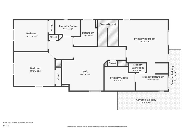 1,935/Mo, 809 E Agua Fria Ln Avondale, AZ 85323 Floor Plan View 2