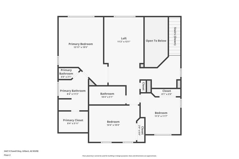 2,595/Mo, 3447 E Powell Way Gilbert, AZ 85298 Floor Plan View 2