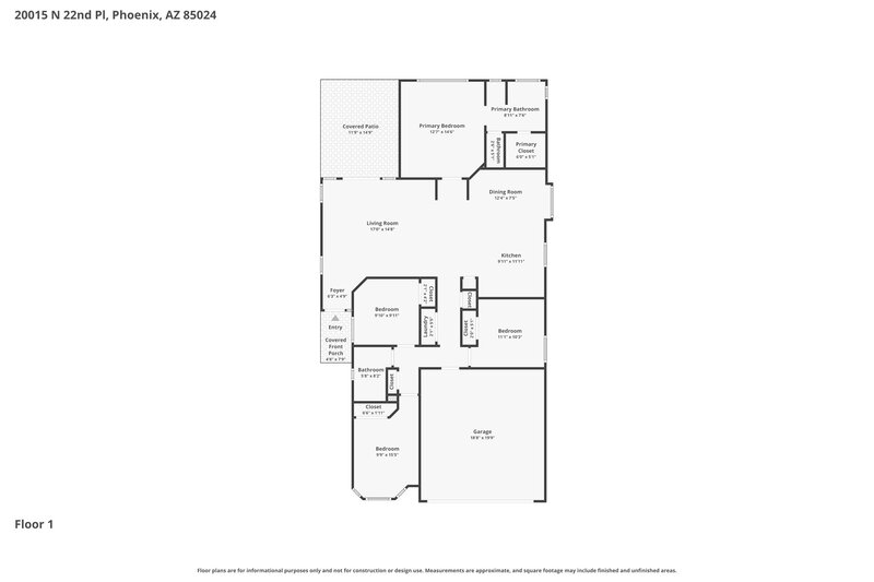 2,565/Mo, 20015 N 22nd Pl Phoenix, AZ 85024 Floor Plan View