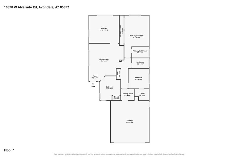 1,955/Mo, 10898 W Alvarado Rd Avondale, AZ 85392 Floor Plan View