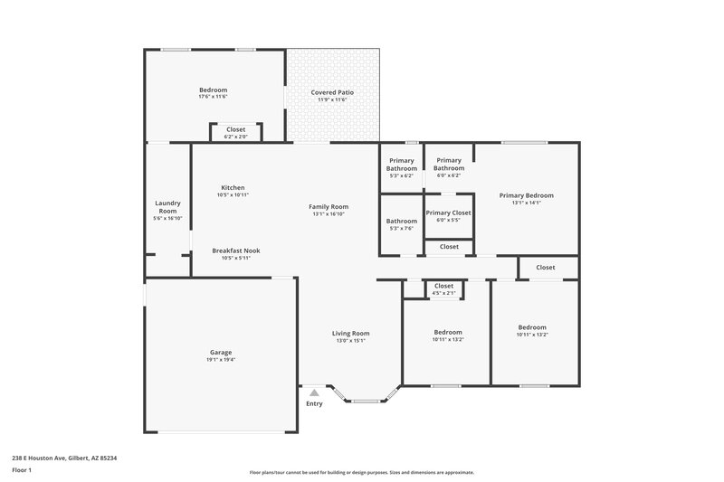 2,220/Mo, 238 E Houston Ave Gilbert, AZ 85234 Floorplan View