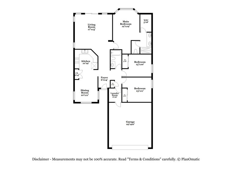 1,960/Mo, 17076 W Halifax Ln Surprise, AZ 85374 Floor Plan View